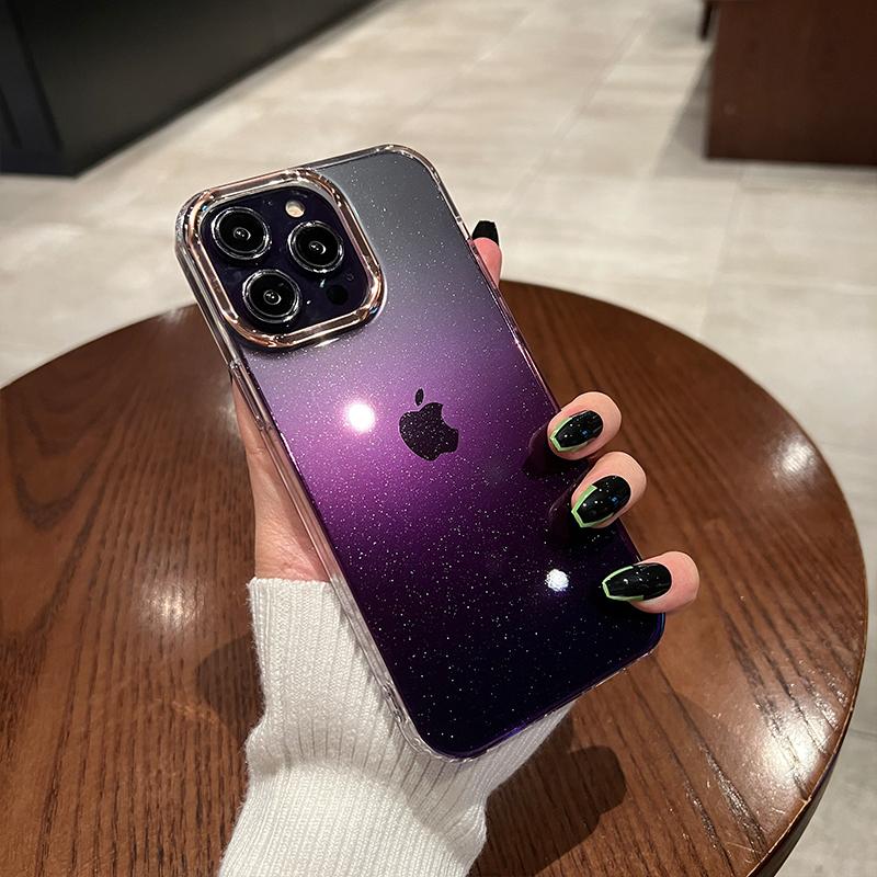 Luxus Gradient Beschichtung Glitzer Hülle Für iPhone 11 12 13 14 15 16 Pro Max Pro Max Plus Mode Stoßfest Transparent Weiche Hülle For iPhone 13 pro gray