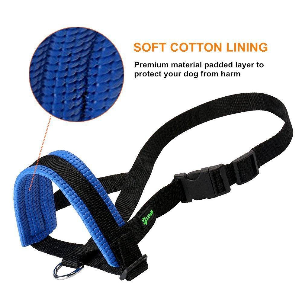 Hundemaulkorb Anti-Bell-Hundehalsband Atmungsaktives Hundetrainingswerkzeug Nylon-Maulkorb-Set mit Streifen Sommer Haustierleinen S black