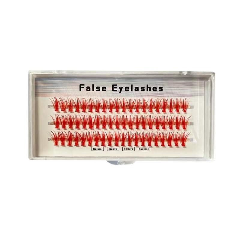 1 Box bunte einzelne Wimpern professionelle Augen Make-up Pfropfen falsche Wimpern für Wimpernverlängerung 13mm rot