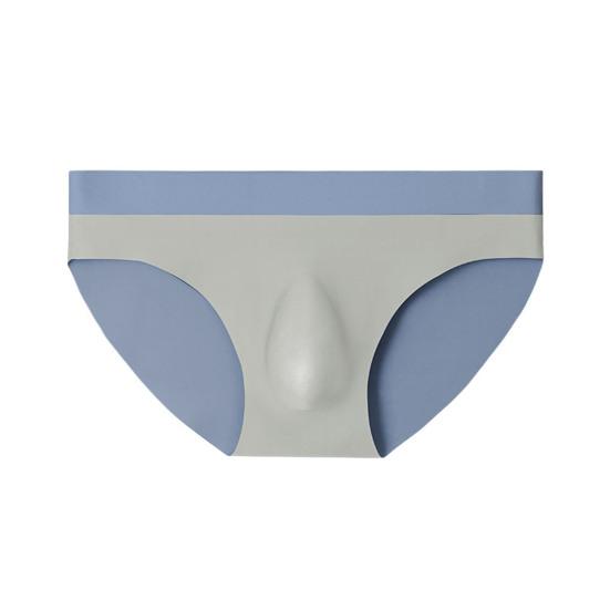 Herren Slips Mittelhoch Elastischer Bund Atmungsaktive Unterwäsche 3D U-Convex Schnitt Nahtlose Dünne Slips Alltagskleidung L licht grau