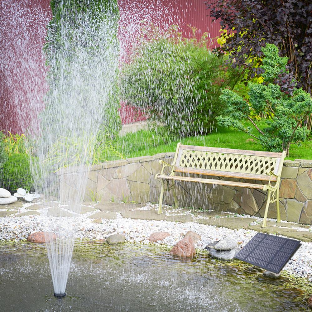 1,5 W Solar-Vogelbad-Springbrunnenpumpe mit 6 Düsen, Solar-Springbrunnenpumpe für Vogelbad, energiesparend für das Aquarium im Freien CHINA
