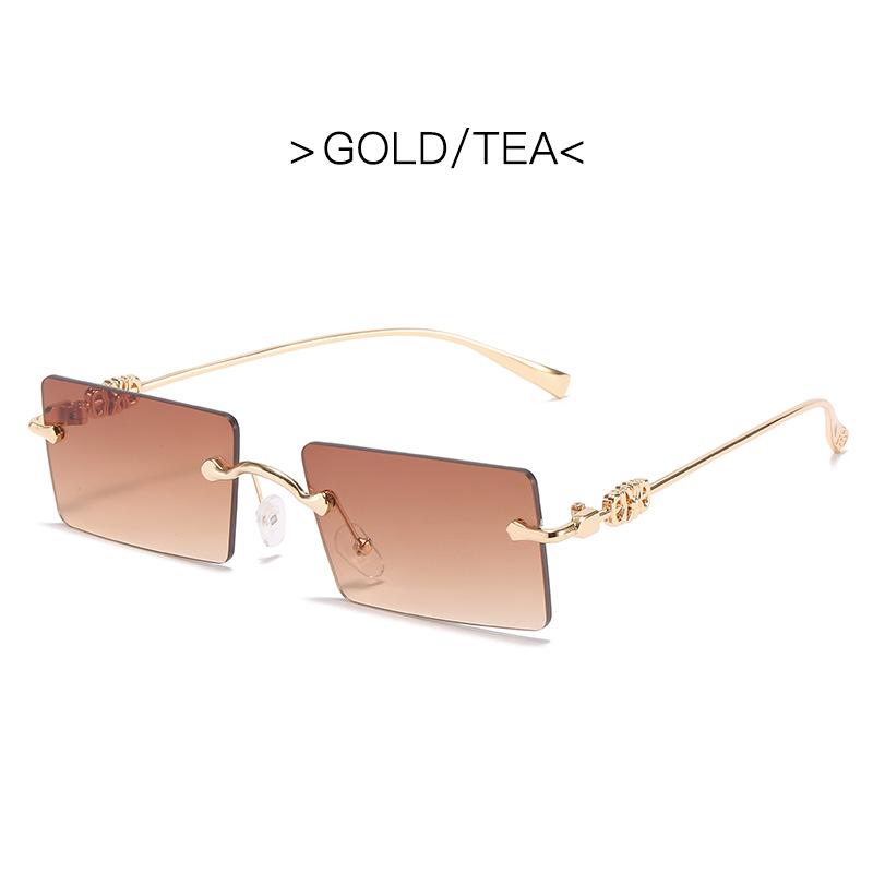 Trend Luxus Sonnenbrille Fashion Square Brille Damen Sonnenbrille Klassische Retro Metallrahmen Brille Männer und Frauen Uv400 WHITE brown