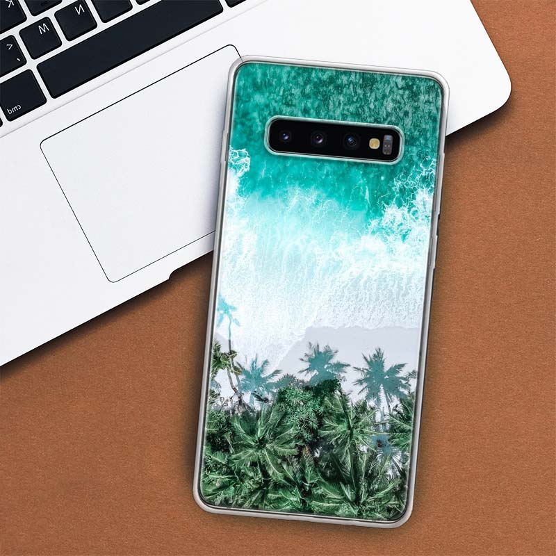 Sommer Strand Sonnenuntergang Meer Palme Handyhülle Für Samsung Galaxy S10 Plus S20 FE S21 S22 Ultra S10E S9 S8 + S6 S7 Edge Lite Hülle Samsung S22 Plus