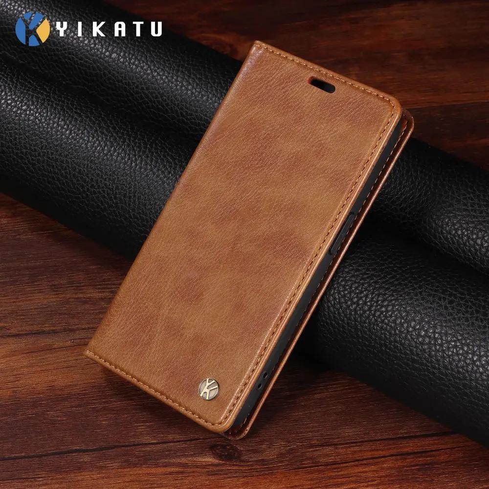 Business Lederhülle für Samsung Galaxy S10 Plus S10E Lite S9 S8 Hülle Flip Wallet Kartenhalter Handy-Coque For Galaxy S10 braun