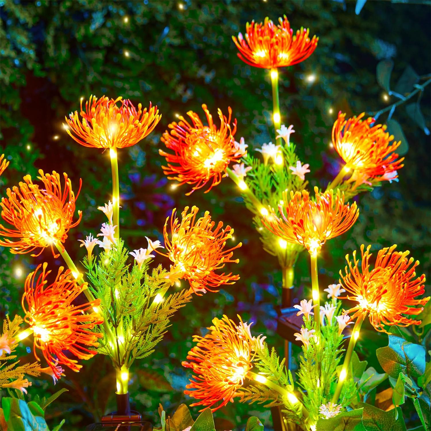 Solar-Blumenlichter mit leuchtenden Blumenstängeln, Solar-Gartenlichter, Solar-Schmetterling im Freien für die Gartendekoration im Hof rot