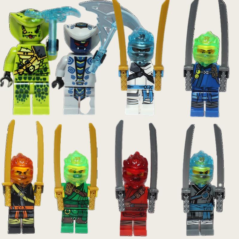 Film Schlange Basilisk Schildkröten Minifiguren mit Waffen Bausteine Ziegel Minifigur Puppen Ziegel Kinder Kinderspielzeug