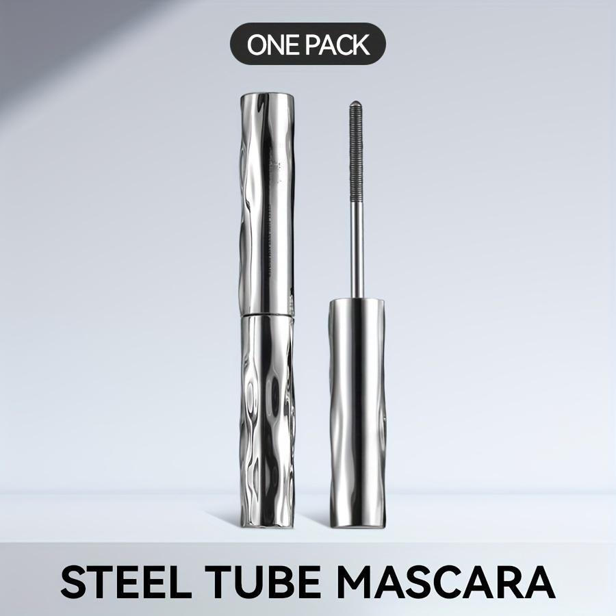 Steel Tube Lashes Mascara Wasserfeste Seidenfaser-Mascara Schwarze lange, geschwungene Wimpernverlängerungen, die nicht verklumpen, Augen-Make-up-Kosmetik 1pc