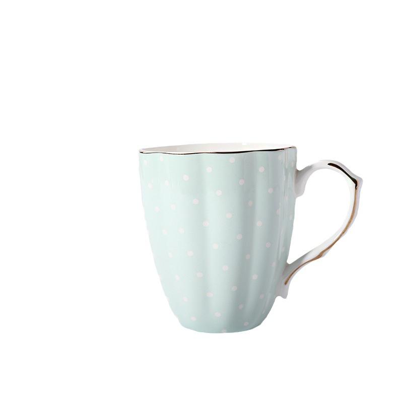 Bone China Kaffeetassen mit Goldrand, Porzellan Teetasse 450ml, Florale Teetassen für Frauen Geburtstags-Weihnachtsgeschenke Miranda