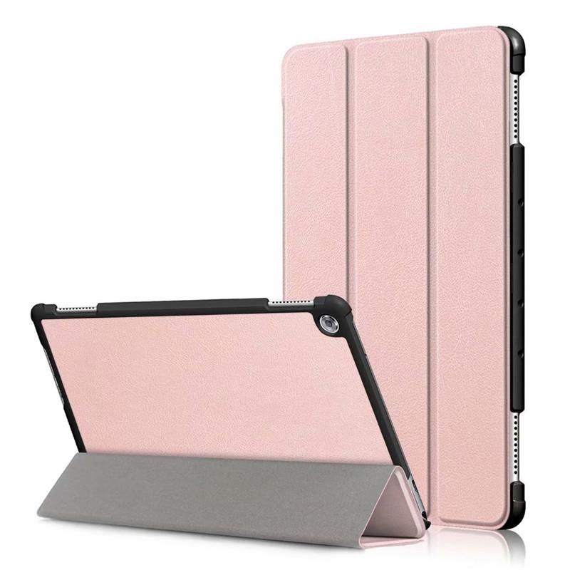 Hülle für Huawei MediaPad M5 Lite 10 BAH2-W19/L09/W09, ultradünne PU-Leder-Standabdeckung für Media Pad M5 Lite 8.0 Hülle M5 Lite 10.1 inch rose gold