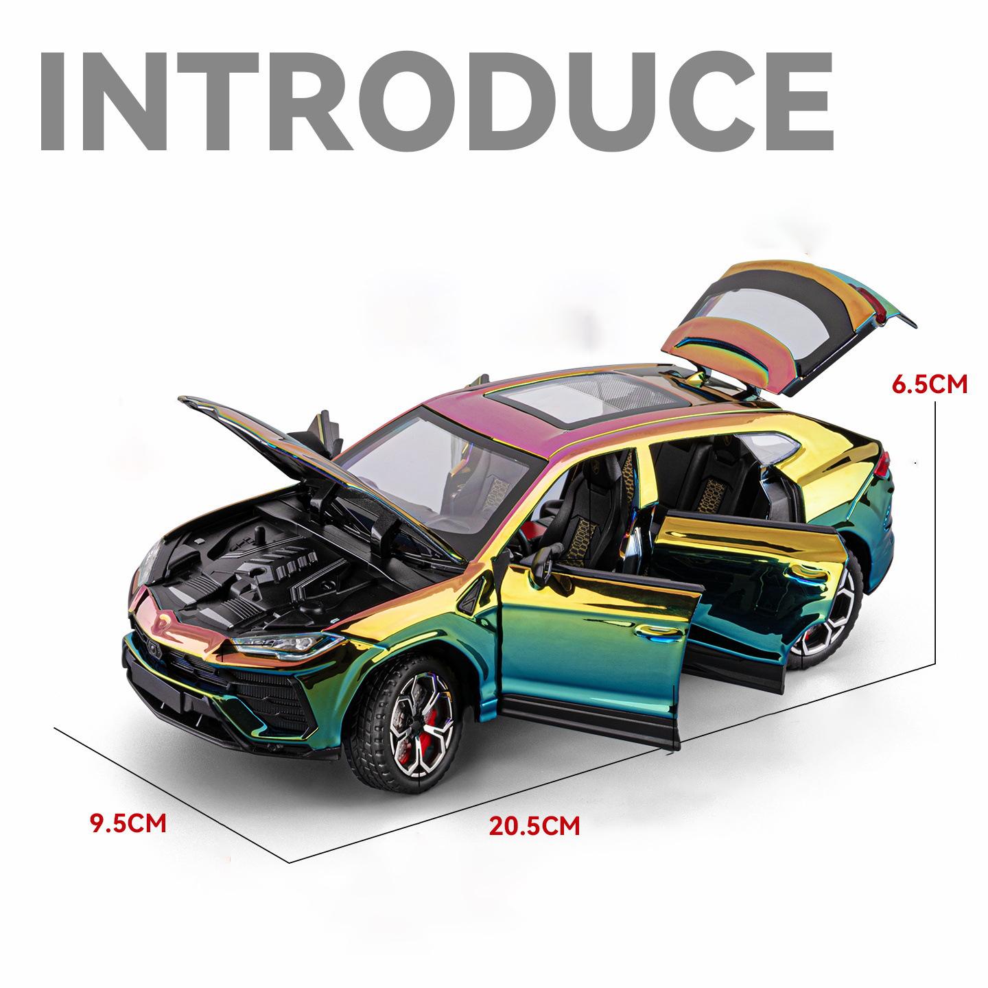 1/24 Lamborghini URUS Bison SUV Legierung Diecast Spielzeugauto Modell Sound und Licht Kinderspielzeug Sammlerstücke Geburtstagsgeschenk bunt