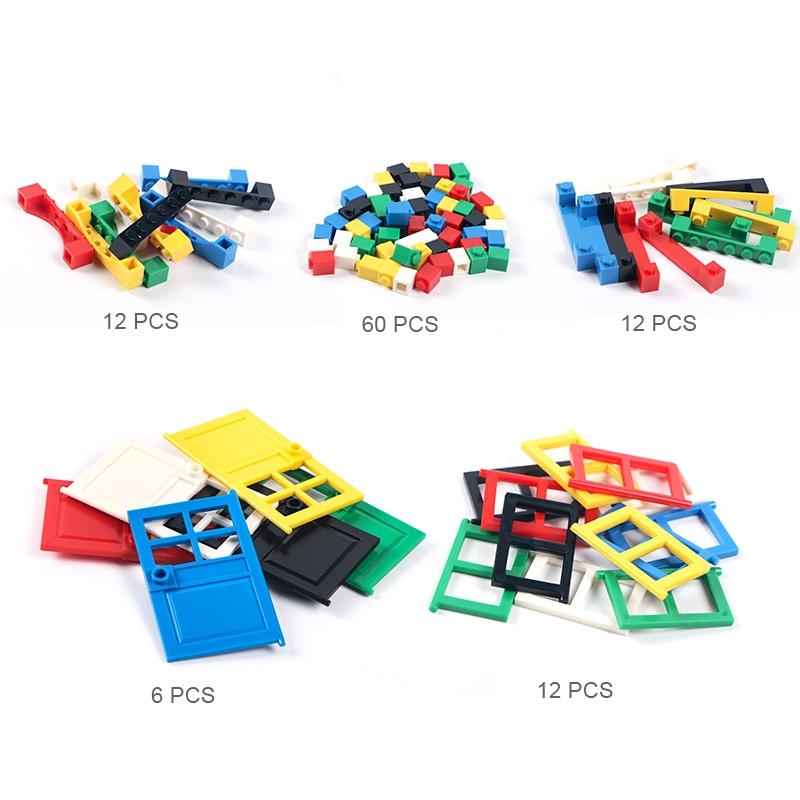102 stücke Tür Fenster Ziegel Groß DIY Haus Bausteine MOC Ziegel Spielzeug Stadt Architekt für kinder Pädagogisches Spielzeug