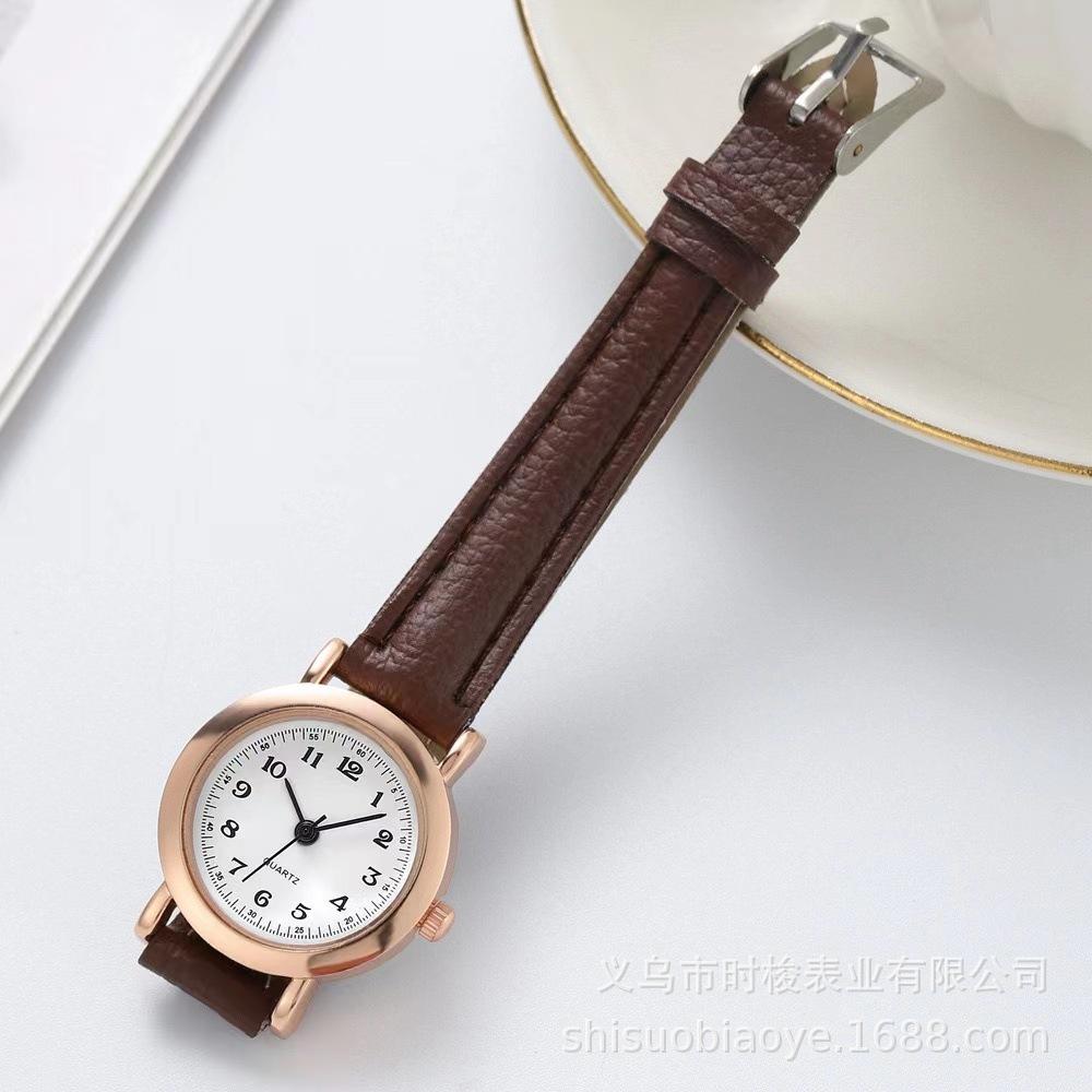 Kleines Zifferblatt Damenuhren Elegante Damen-Quarz-Armbanduhren Mode-Stile Beste Geschenke Uhr für Frau, Freund, Familie braun