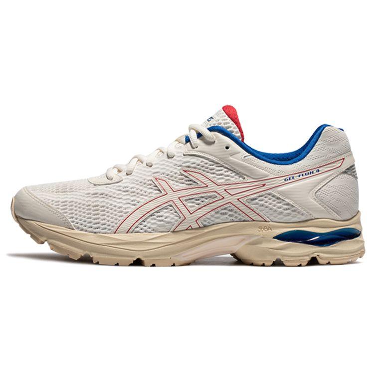 Asics Gel-Flux 4 Bequemes Gewebe Synthetisches Leder Dämpfung Atmungsaktiv Elastisch Low-Top Trainingslaufschuhe Herren Sneaker Beige 1011A614-204 39