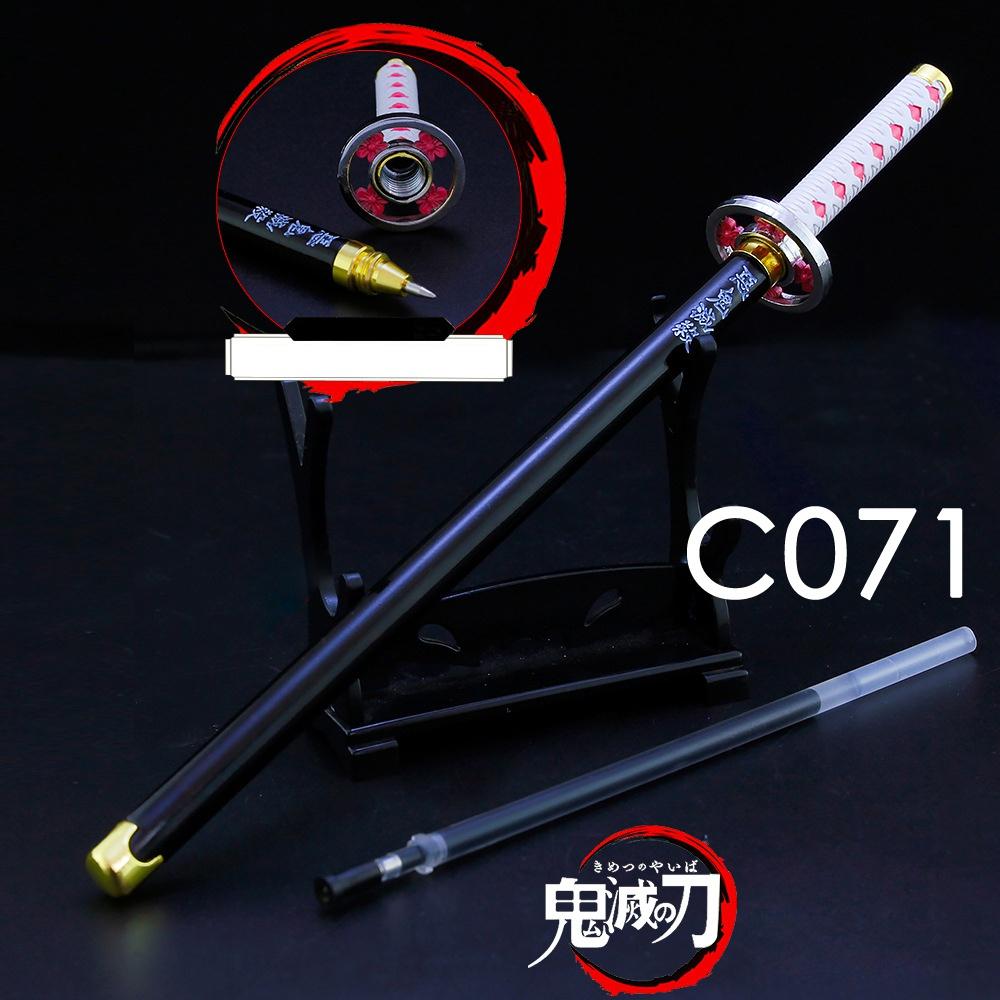 Anime Demon Slayer Schwert Gelschreiber 0,5 mm schwarze Tinte Nachfüllung Schreibstift Schule Schreibwaren Kimetsu No Yaiba C071