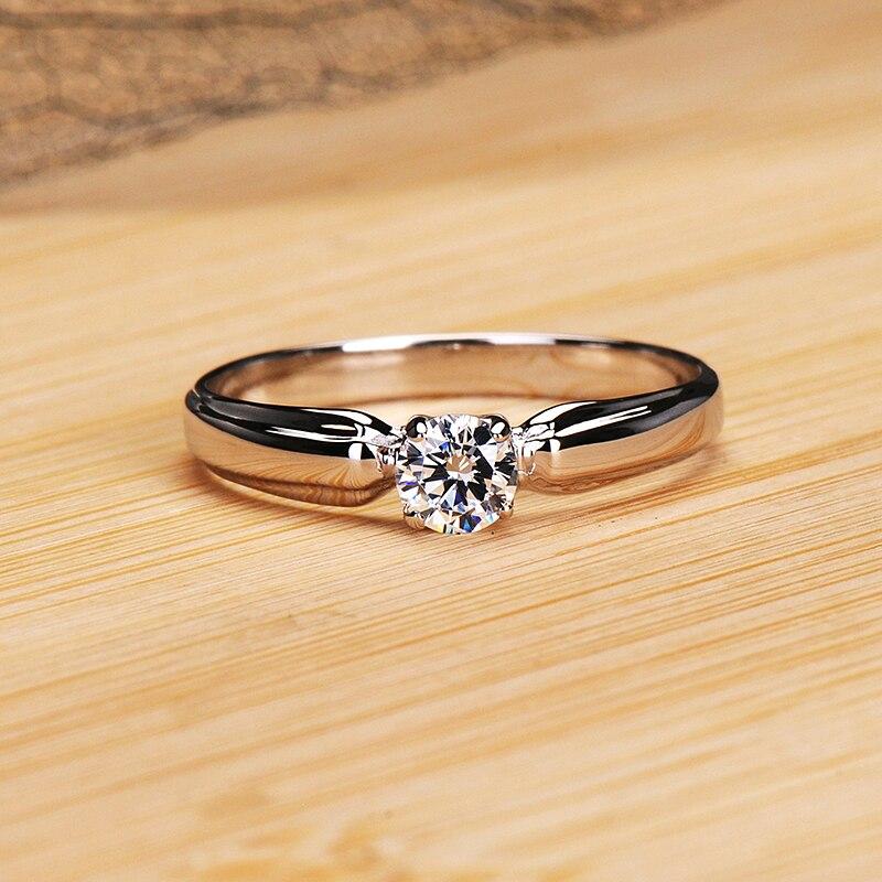 Echt 925 Sterling Silber Verlobungsring Luxus Weibliche Kleine Runde Stein Ring Kristall Solitaire Hochzeit Ringe Für Frauen Schmuck 8