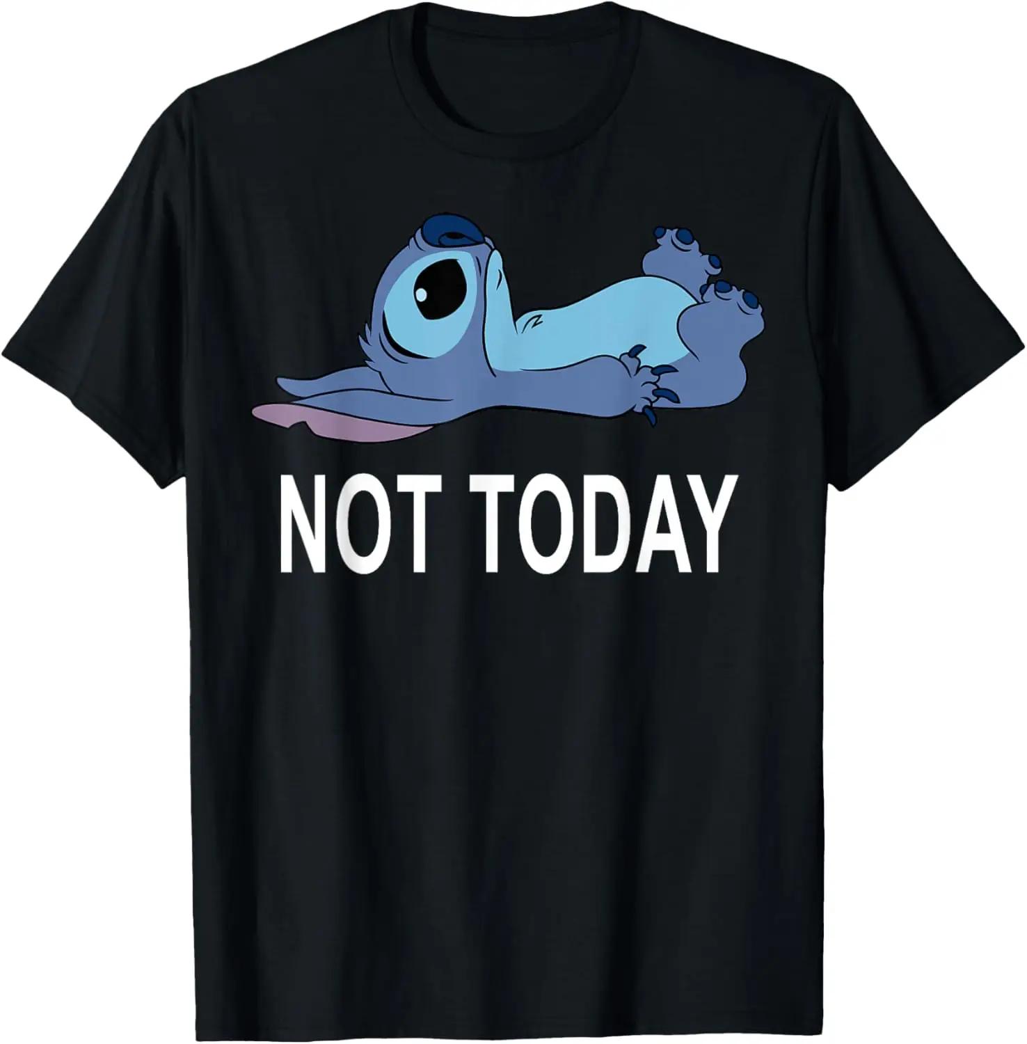 Heiße Mode Lässiges Disney Lilo & Stitch Nicht Heute Stitch T-Shirt S-4XL Sommer XXXL schwarz