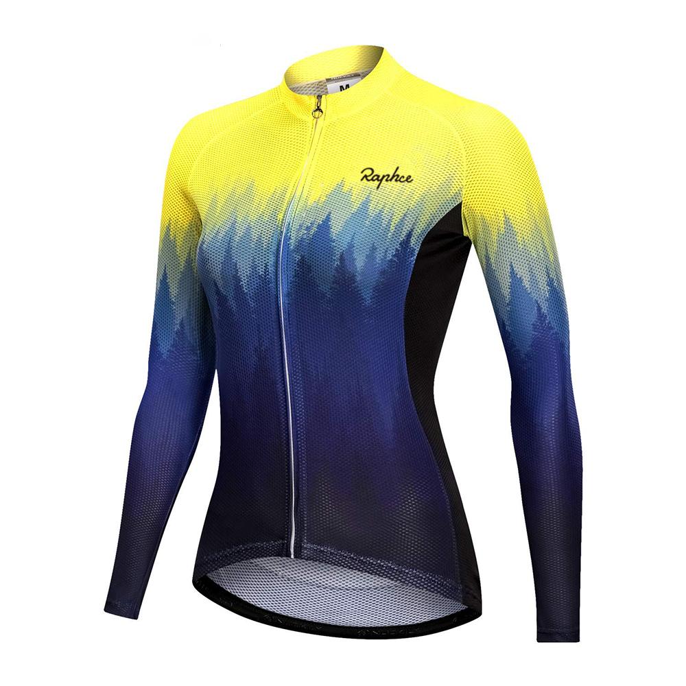 Damen Langarmtrikot MTB Radtrikot Frühling Herbst Fahrradbekleidung Schlanke Top-Shirts zum Fahren Rennradbekleidung S persisch blau