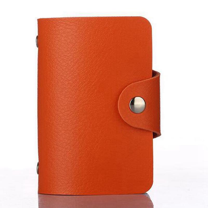 24Bits PU-Lederetui, Kartentasche, Visitenkarte, Reisepass, Organizer, Ausweis, Kreditkartenetui 10.3cm orange