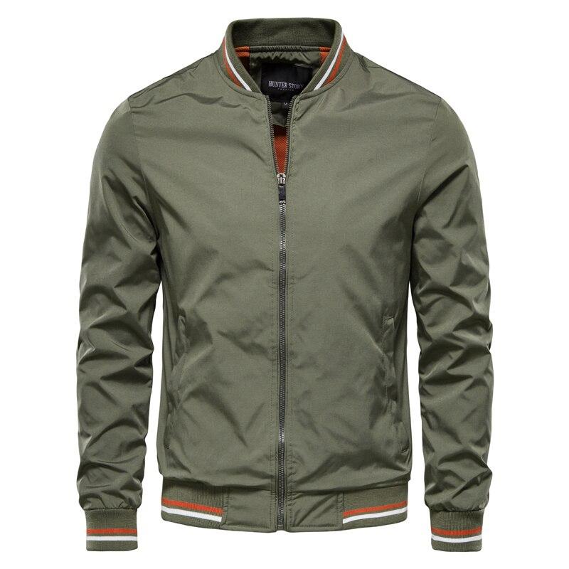 AIOPESON Einfarbig Baseball Jacke Männer Casual Slim Fit Herren Bomber Jacken Neue Herbst Mode Hohe Qualität Jacken Für Männer XXL armee grüne