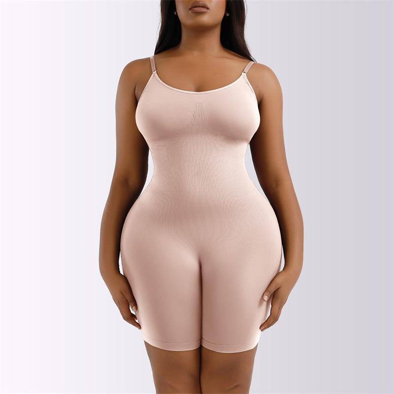 Damen-Unterwäsche in Übergröße, postpartales Po-Lifting, nahtlos, formendes Kleidungsstück, Ganzkörper-Schlinge, bauchkontrollierende Einteiler-Unterwäsche S beige