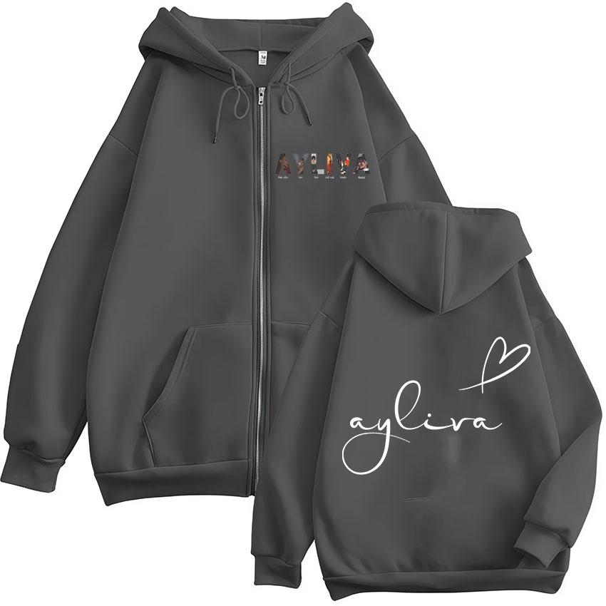 Die Ayliva Tour Grafik Reißverschluss Hoodie Herren Damen Vintage Übergroße Kleidung Sweatshirt Hip Hop Fleece Jacken Pullover Mit Kapuze L