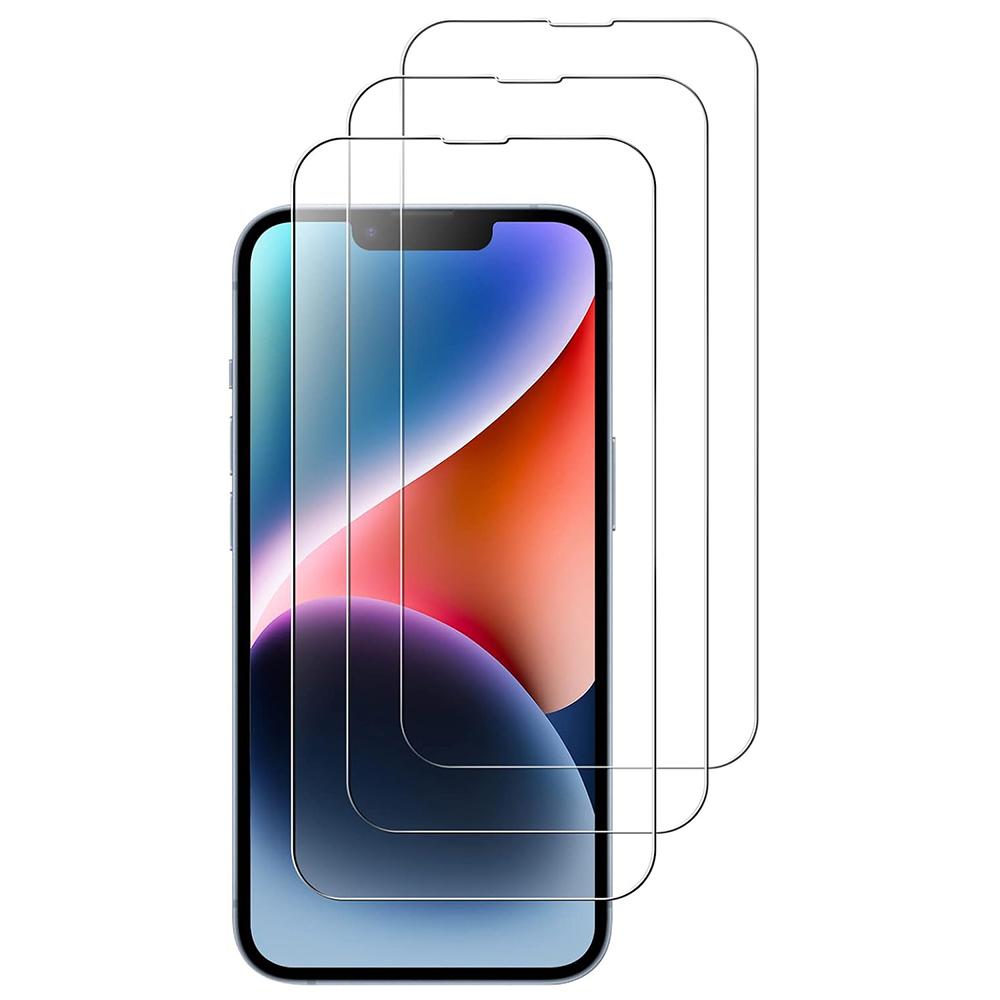 3 Stück 9H Panzerglas Displayschutzfolie für iPhone 16E 16 E 15 Pro Max 14 Plus 13 Mini 12 11 X XS XR SE 2022 2020 7 8 Telefonschutz Schutzfolie For iPhone 16 Pro Max reinfarbig