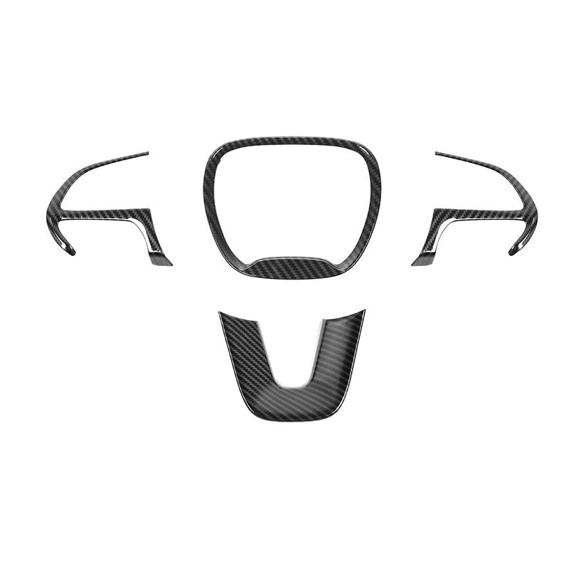 ABS Lenkrad Dekorabdeckung Zierleiste Aufkleber Passend Für Dodge Challenger/Dodge Charger / Dodge Durango 2015 Aufwärts Autozubehör kohlefaser-schwarze