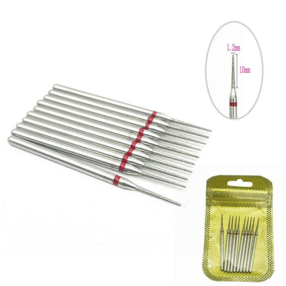 10 teile/paket Nagel Bohrer Polierer Diamant Nagel Bohrer Dreh Bits Für Elektrische Maniküre Maschine Fräser Grat Nail art Werkzeug zubehör FM12