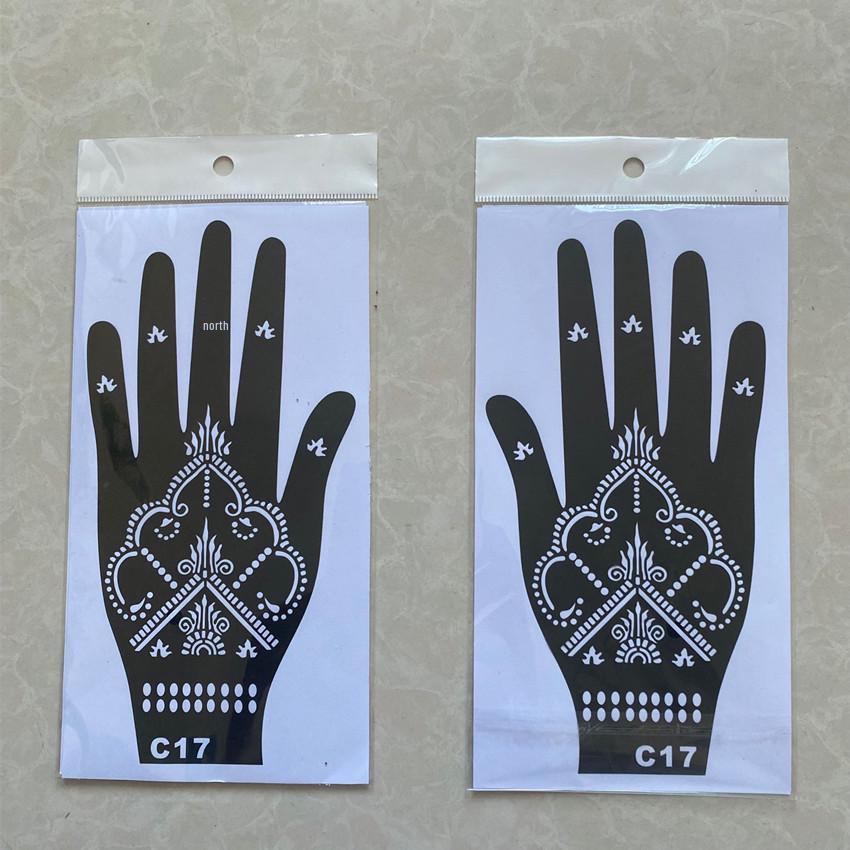 Henna Temporäres Tattoo Schablonen-Set - Kräuter Airbrush Halb-Permanente Designs 10.5cm x 21.5cm