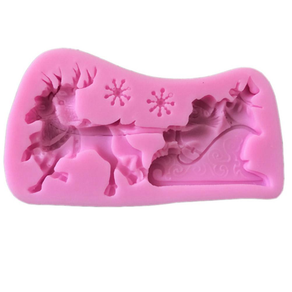 Weihnachten Weihnachtsmann Schlitten Elch Kuchenform Silikon Dekorationsform Weihnachten Schokolade Kekse