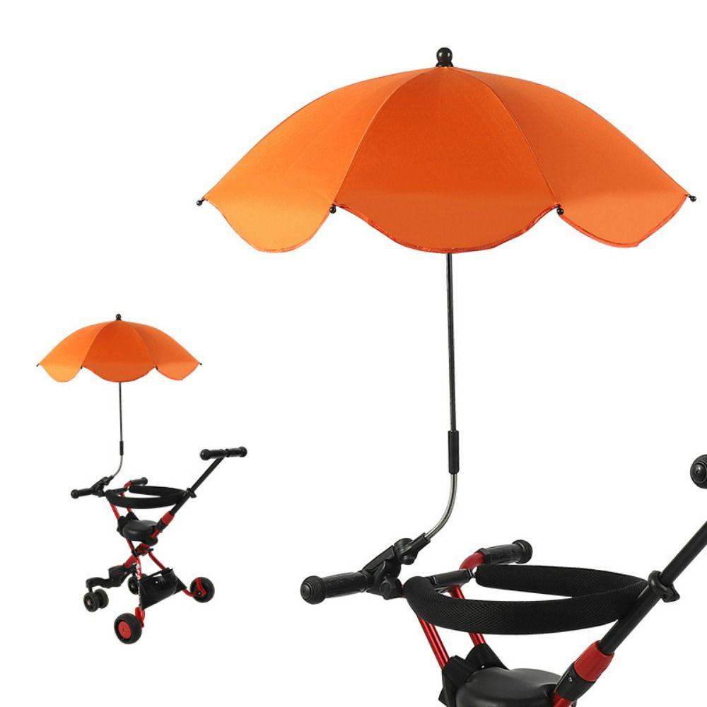UV-Schutz Kinderwagen Sonnenschirm Verstellbarer Kinderbuggy Sonnenschirm Kinderwagen orange