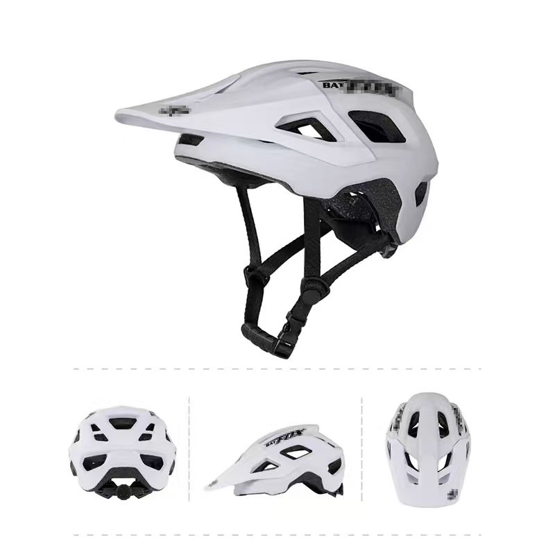 E-Bike & Mountainbike Helm, 17 Belüftungsöffnungen Verstellbarer E-MTB Fahrradhelm für Erwachsene Jugendliche Männer Frauen mit Abnehmbarem Visier, Leichtgewicht L weiß