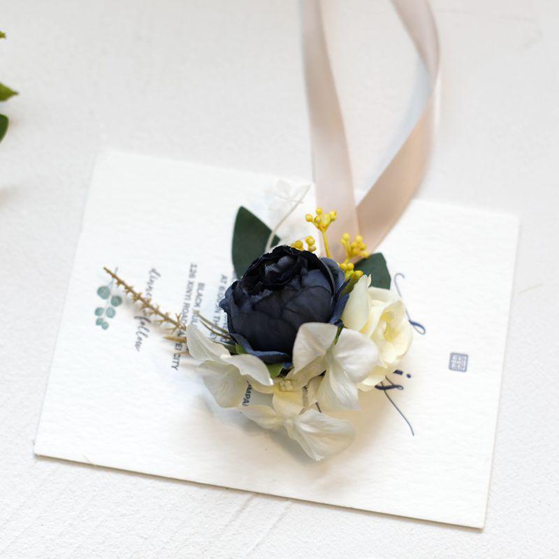 Künstliche Seide Rose Blumen Bräutigam Boutonniere Frauen Mann Pin Anzug Corsage Braut Knopfloch Hochzeit Handgelenk Blume Party Decor