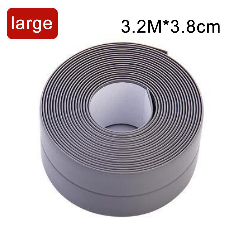 1 Stück, Badezimmer, Dusche, Waschbecken, Badewanne, Dichtungsband, PVC, selbstklebender, wasserdichter Wandaufkleber für Badezimmer, Waschbecken, Badewanne, Toilette Gray 3.2M * 3.8cm