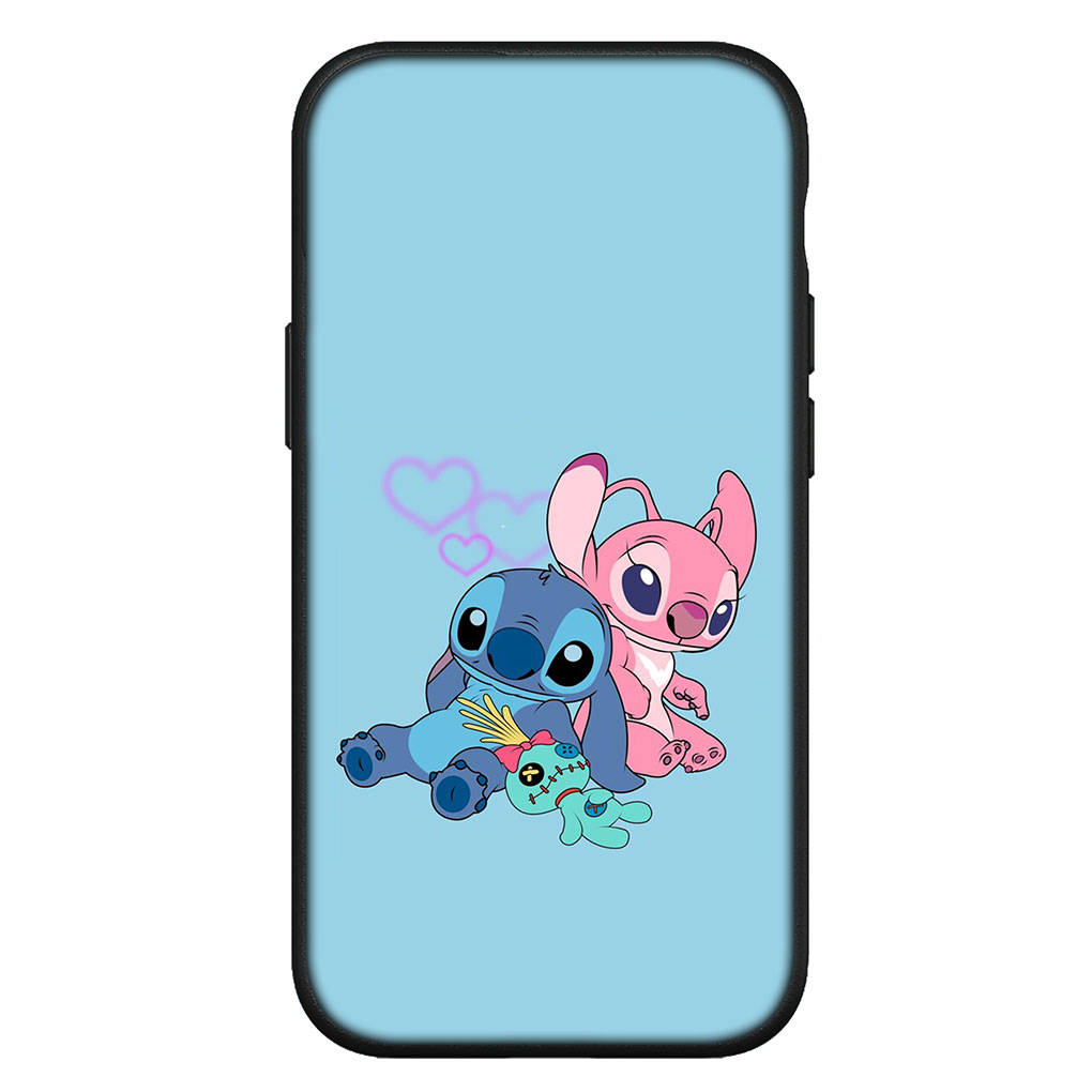 Hülle für iPhone 15 14 Xiaomi Redmi Note 13 12 11 Pro Max X 8 7 9 XR Samsung Galaxy S24 S23 A05 OPPO A15 Huawei Lilo Anime Blue Stitch Pink Handyhülle for Huawei P30 Lite natur