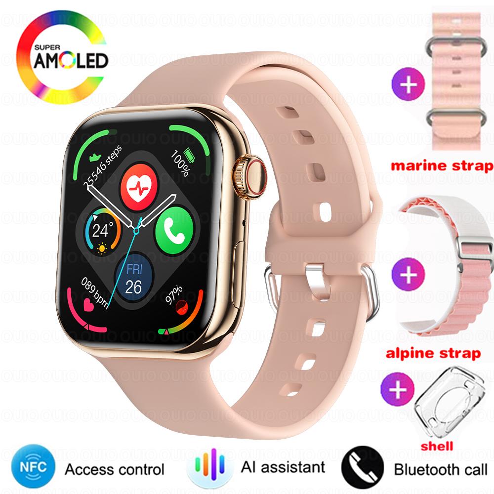 Neue Uhr 10 Smart Watch Männer Herzfrequenz BT Anruf Smart Island Immer Anzeige 100 + Sportmodi Smart Watch Silicone+Ocean+Mountain gold