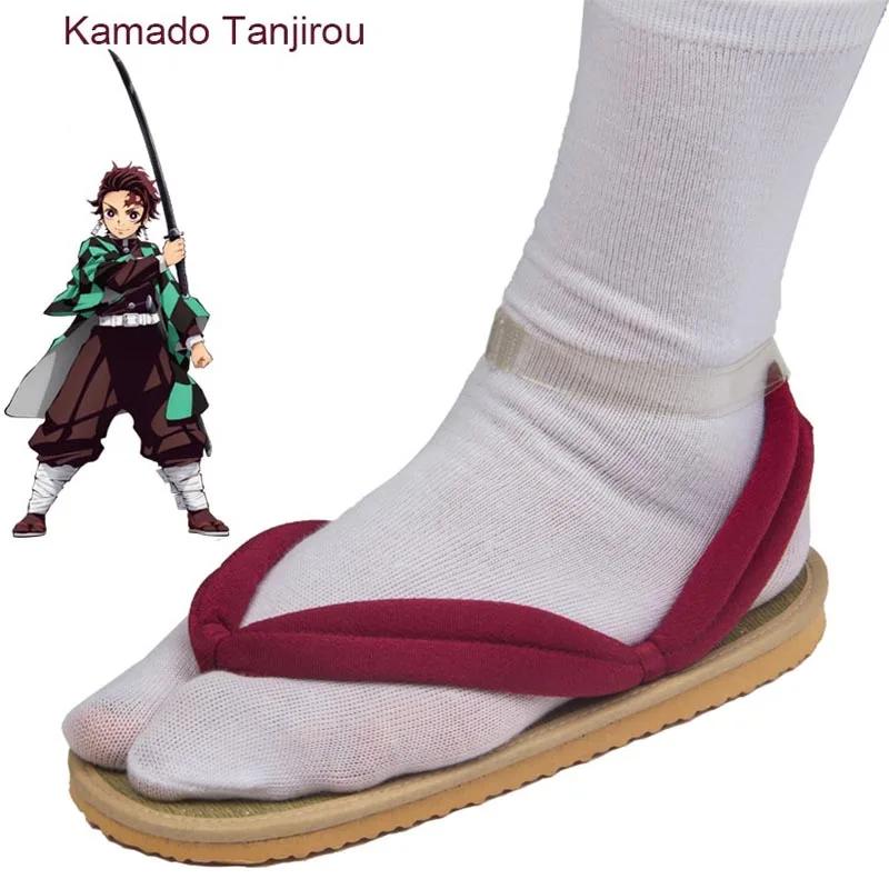 Fashion Hot Anime Demon Slayer Kimetsu No Yaiba Cosplay Zubehör Kamado Nezuko Cosplay Clogs Kimono Flip-Flops Geta Hausschuhe Schuhe 44-45