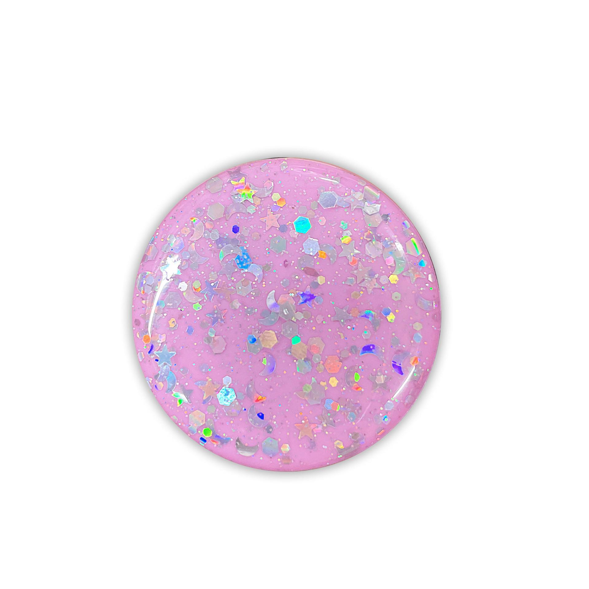 Sternenhimmel-Tischständer zum Einziehen für Handys und Tablets – inklusive Flashback-Aufkleber rosa