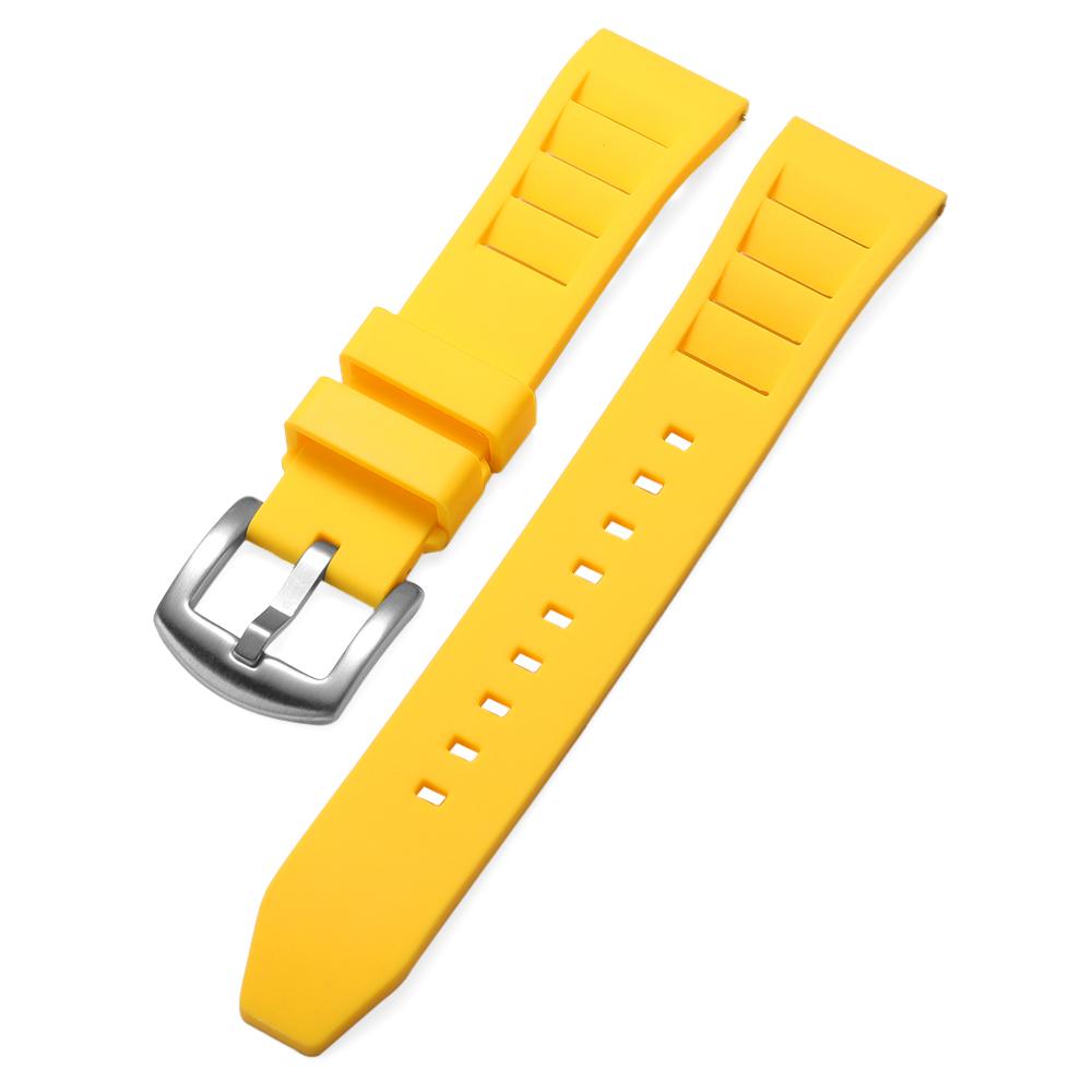 Weiches Silikon Uhrenarmband Schnellverschluss 20mm 22mm Uhrenarmbänder Sport Wasserdicht Armband für Richard Mille Tauchen Gummiarmband Gürtel 20mm gelb