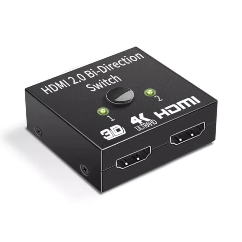 4K 60Hz HDMI Switch 2 In 1 Out 1080P HD HDCP 3D HDR HDMI Switcher Box Bidirektionaler Video Splitter für Laptop PC Xbox PS3/4/5 TV Box TV Projektor