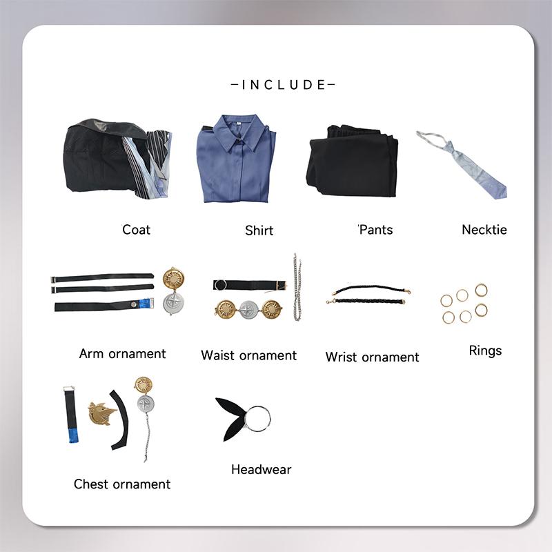 Zenless Zone Zero Hugo Vlad Cosplay Kostüm Mockingbird Mitglied Herren Uniform Halloween Cosplay Party Outfit S