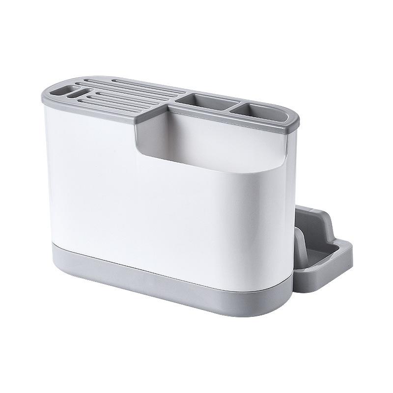 Multifunktions Küche Messer Ständer Halter Lagerung Schneiden Bord Organizer Besteck Box Messer Topf Abdeckung Ständer Besteck Schere Holde white