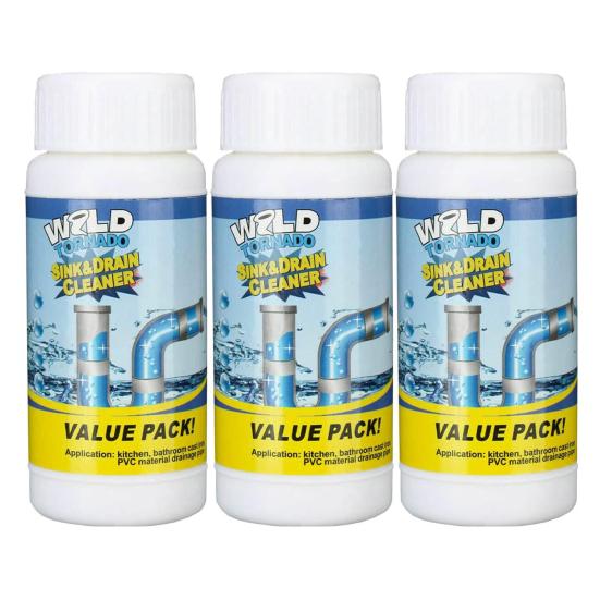 3 Stücke Rohr Uncloggers Wild Pipe Unblocker Reiniger Pulver Küche Waschbecken Waschbecken Toiletten Sicher Abflussreiniger 3pcs