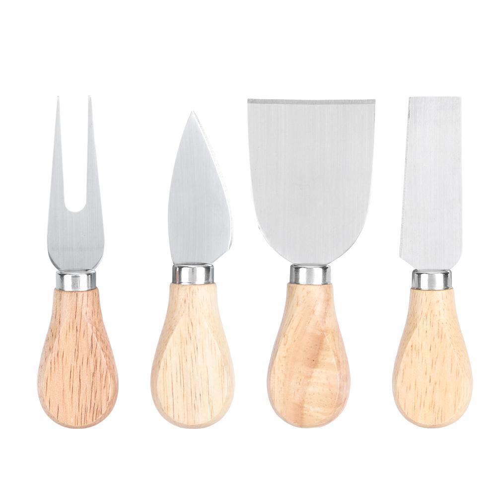 4 Teile/satz Edelstahl Käse Messer Holz Griff Käse Schneiden Messer Cutter Set Küche Werkzeuge
