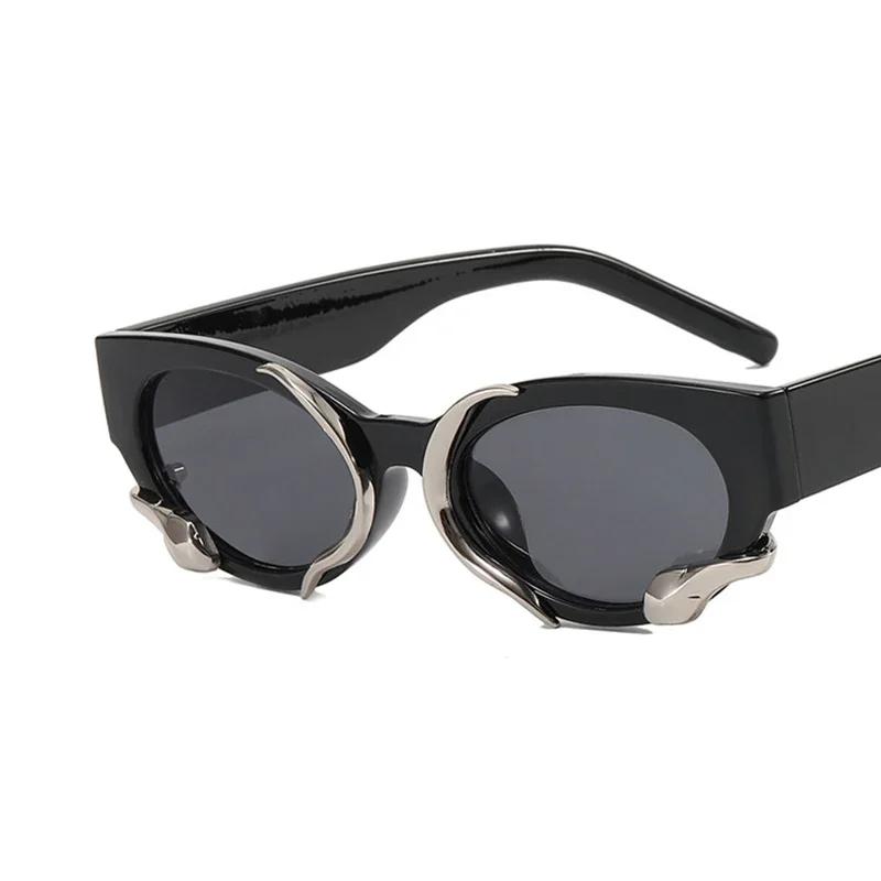 Cat Eye Sonnenbrille Damen Herren Retro Spiegel Stylisch Sonnenbrillen Damen Herren Unisex Gläser Einzigartige Farben Oculos De Sol Other gray