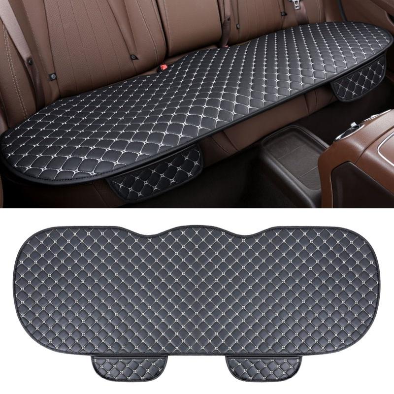 Luxus-Auto-Leder-Sitzbezug, schwarzer Auto-Kissenbezug, universelles Auto-Kissen, Autoteile 1 Pack Rear Seat weiß/schwarz