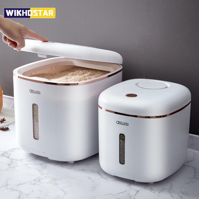 Lebensmittel-Aufbewahrungsbehälter, feuchtigkeitsbeständig, 5/10 kg, Reisbehälter, Box mit Messbecher, Müsli, Küche, Speisekammer, Mehl-Organizer 5kg