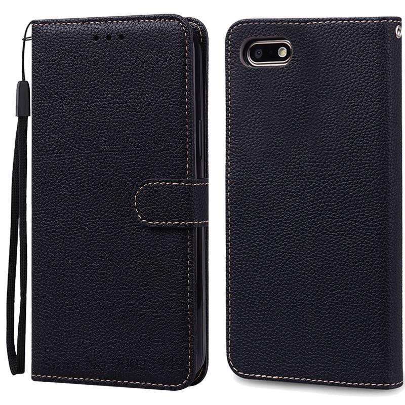 Für Huawei Y5 Lite Hülle 2018 Für Huawei Y5 Prime 2018 Brieftasche Leder Klapphülle Für Huawei Y 5 Y5 2018 Hülle Coque Fundas Shell Y5 Prime 2018 schwarz