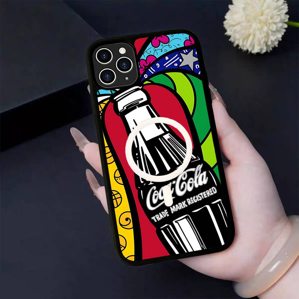 Heiß C-Coca Getränke C-Cola Für Magsafe Magnetische Handyhülle Kabellos PC+TPU Für IPhone 11 12 13 14 15 16 17 Pro Max Plus iPhone 16 plus