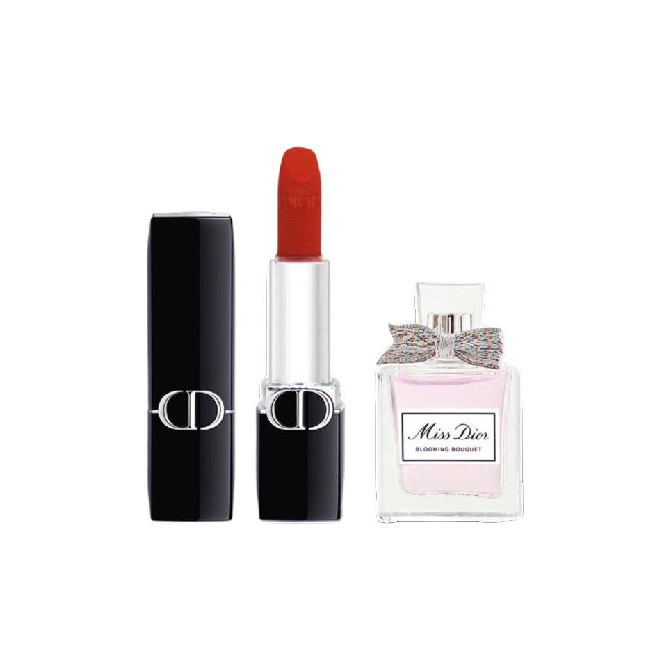 Dior Lippenstift Parfüm Mini Make-up Probe Lipstick #999 + Miss Dior 5ml